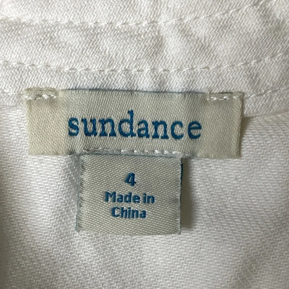 Sundance Poppy Denim Dress 4 White Western Coastal Cowgirl Casual Chic Cottage - Picture 5 of 9